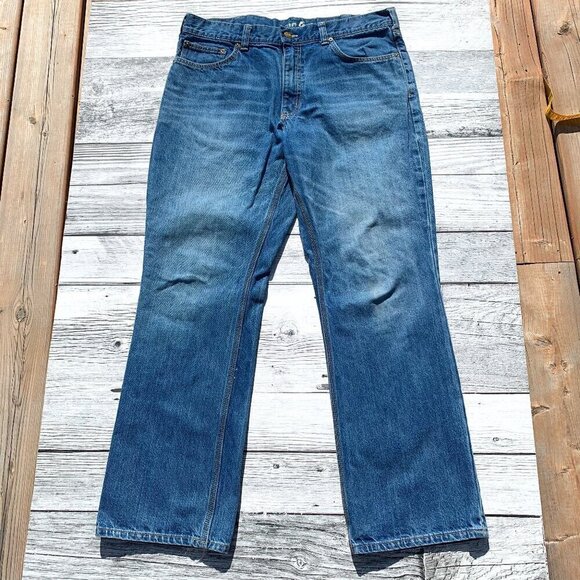 Carhartt Relaxed Straight Leg Blue Denim Jeans - Picture 1 of 10